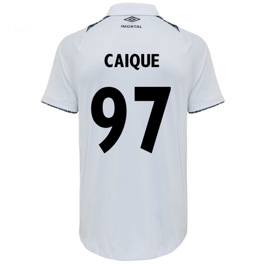 Hombre Camiseta Caíque #97 Blanco Azul 2ª Equipación 2024/25 La Camisa Chile