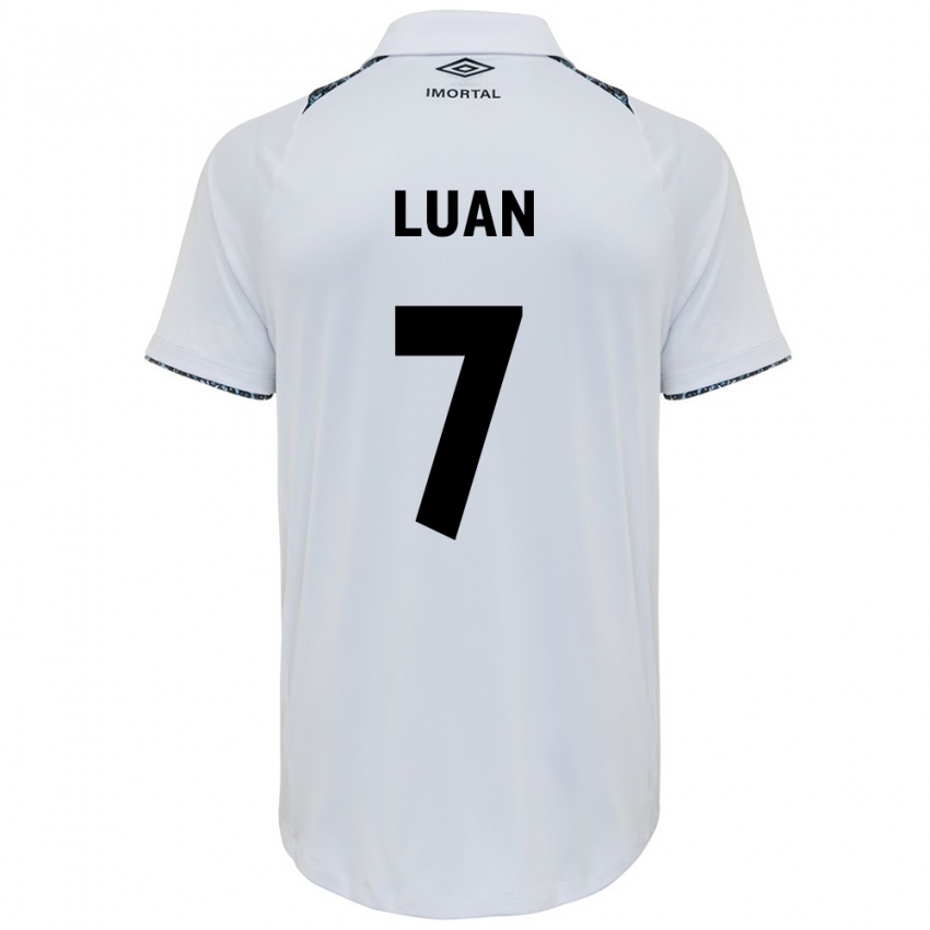 Hombre Camiseta Luan #7 Blanco Azul 2ª Equipación 2024/25 La Camisa Chile