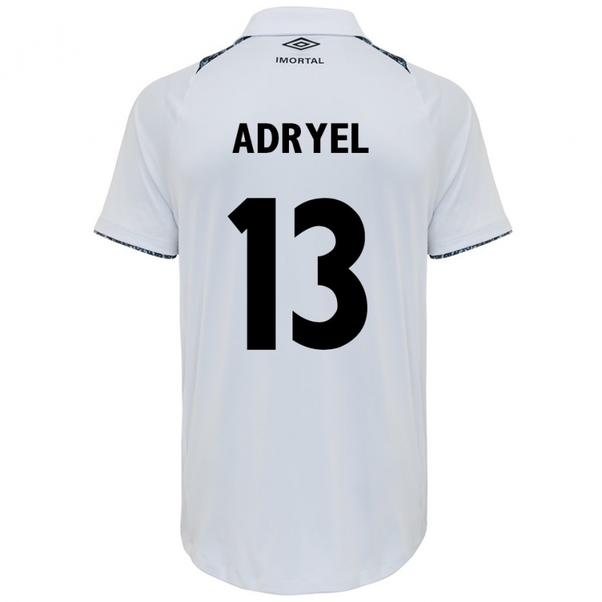 Hombre Camiseta Adryel #13 Blanco Azul 2ª Equipación 2024/25 La Camisa Chile