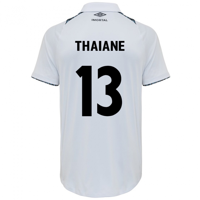 Hombre Camiseta Thaiane #13 Blanco Azul 2ª Equipación 2024/25 La Camisa Chile