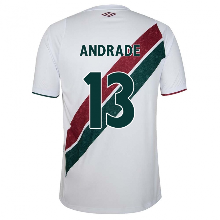 Hombre Camiseta Felipe Andrade #13 Blanco Verde Granate 2ª Equipación 2024/25 La Camisa Chile