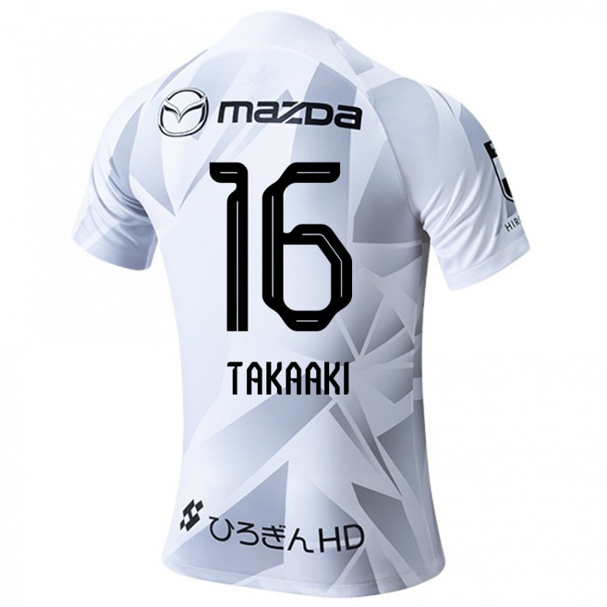 Hombre Camiseta Takaaki Shichi #16 Blanco Gris Negro 2ª Equipación 2024/25 La Camisa Chile