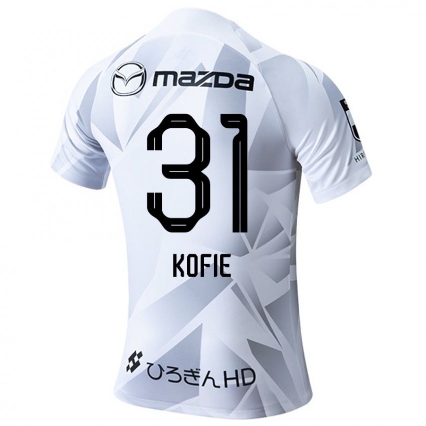 Hombre Camiseta Shota Kofie #31 Blanco Gris Negro 2ª Equipación 2024/25 La Camisa Chile