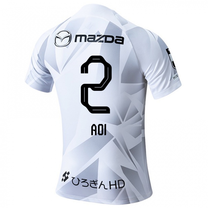 Hombre Camiseta Yutaro Aoi #2 Blanco Gris Negro 2ª Equipación 2024/25 La Camisa Chile