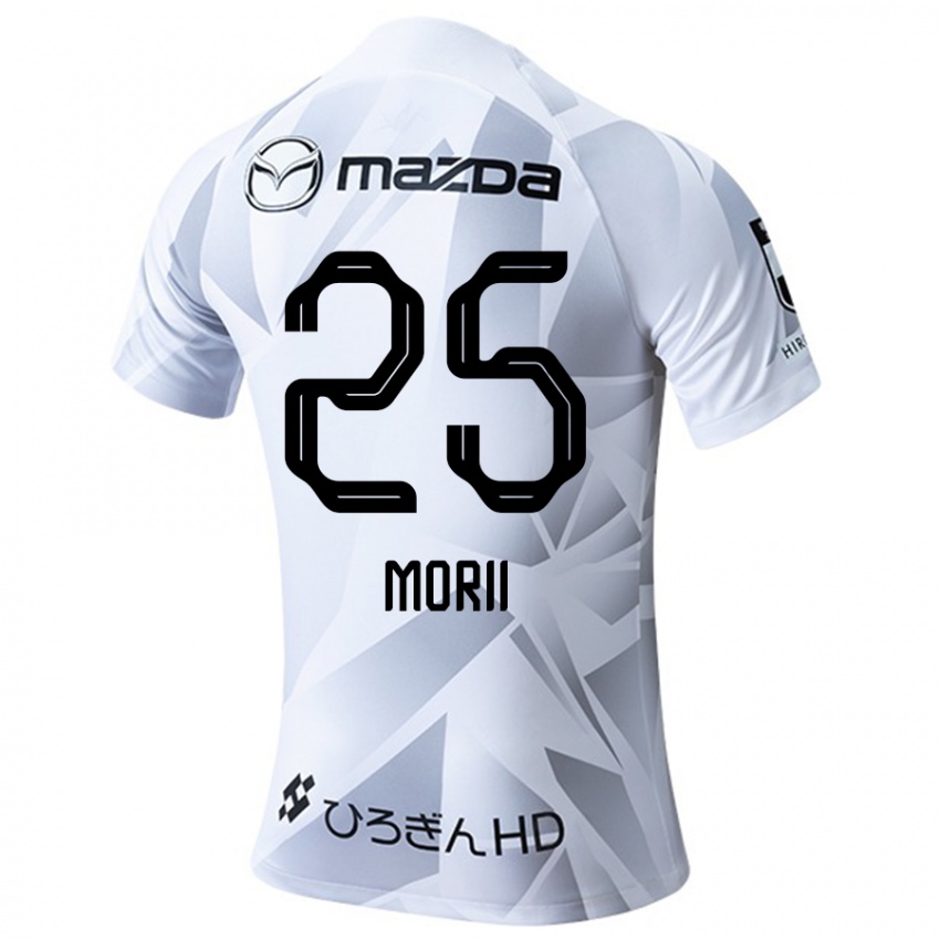 Hombre Camiseta Leedo Morii #25 Blanco Gris Negro 2ª Equipación 2024/25 La Camisa Chile