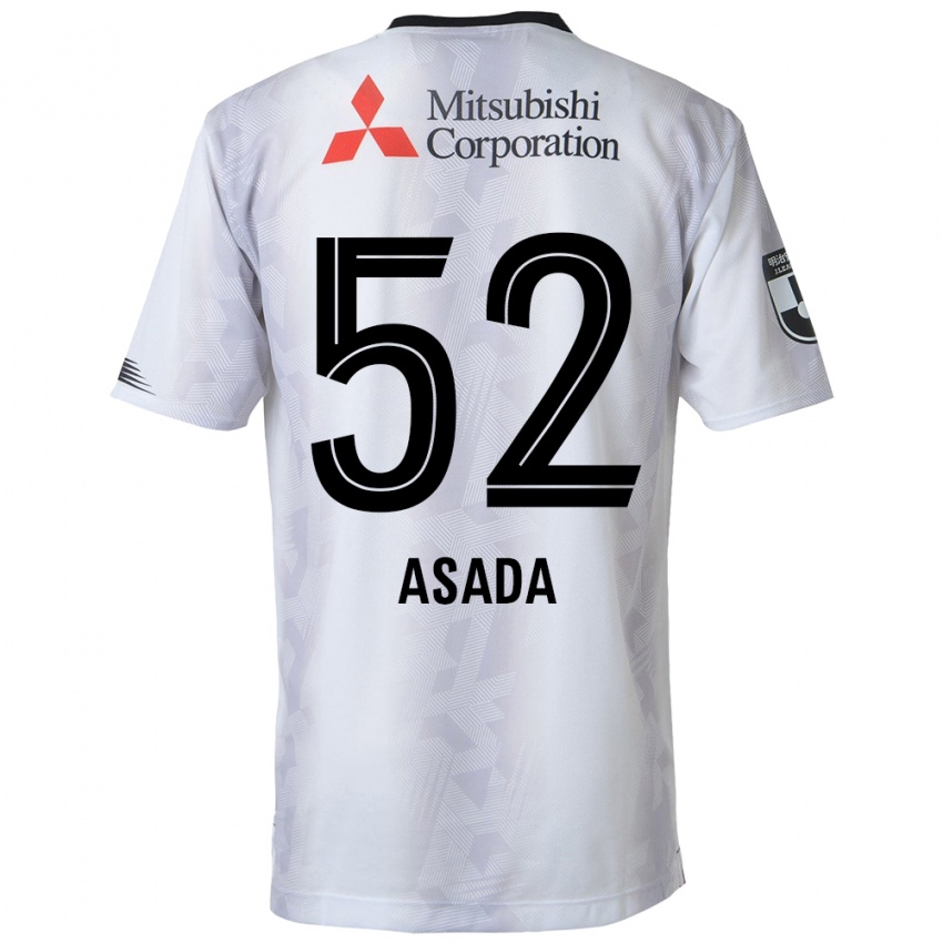 Hombre Camiseta Rui Asada #52 Blanco Negro 2ª Equipación 2024/25 La Camisa Chile