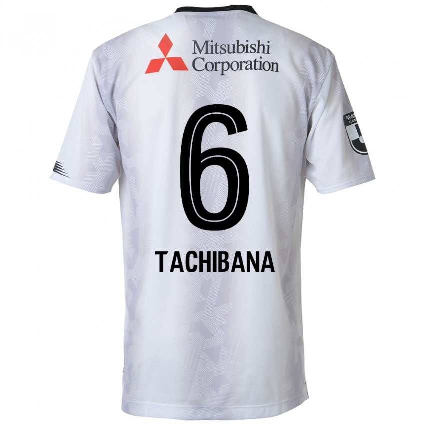 Hombre Camiseta Keigo Tachibana #6 Blanco Negro 2ª Equipación 2024/25 La Camisa Chile