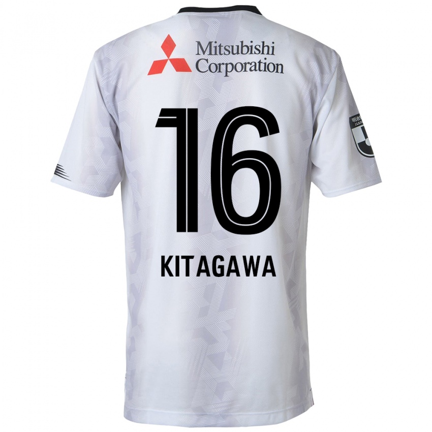 Hombre Camiseta Rento Kitagawa #16 Blanco Negro 2ª Equipación 2024/25 La Camisa Chile