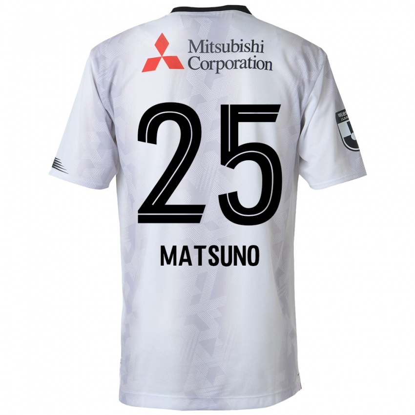 Hombre Camiseta Taichi Matsuno #25 Blanco Negro 2ª Equipación 2024/25 La Camisa Chile