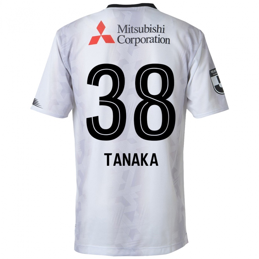 Hombre Camiseta Kio Tanaka #38 Blanco Negro 2ª Equipación 2024/25 La Camisa Chile