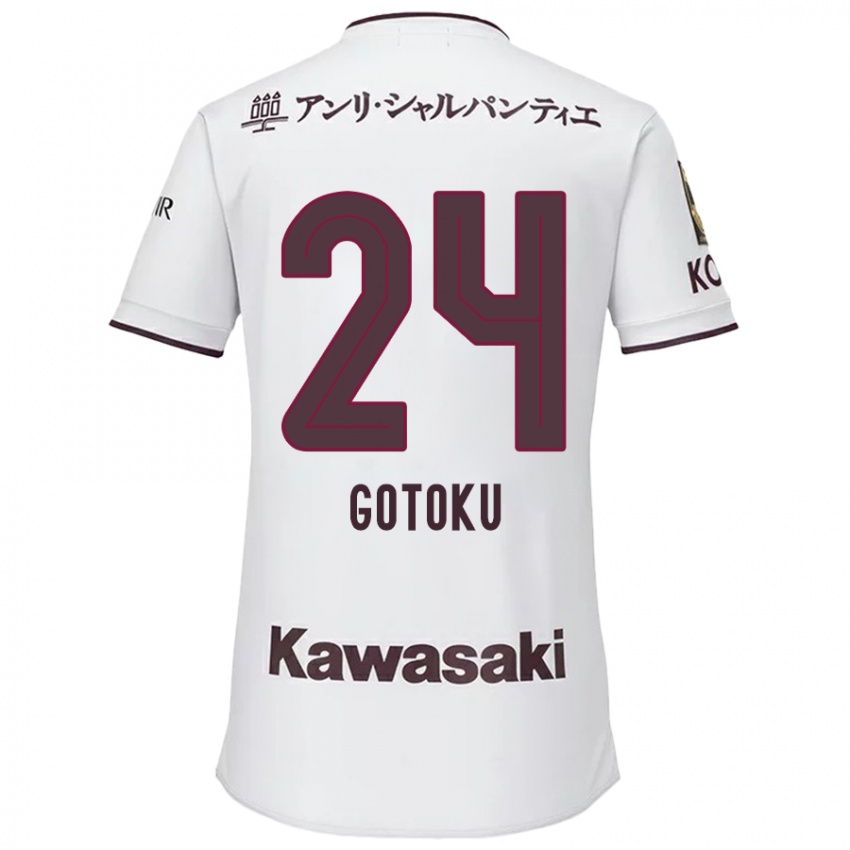 Hombre Camiseta Gotoku Sakai #24 Blanco Rojo 2ª Equipación 2024/25 La Camisa Chile