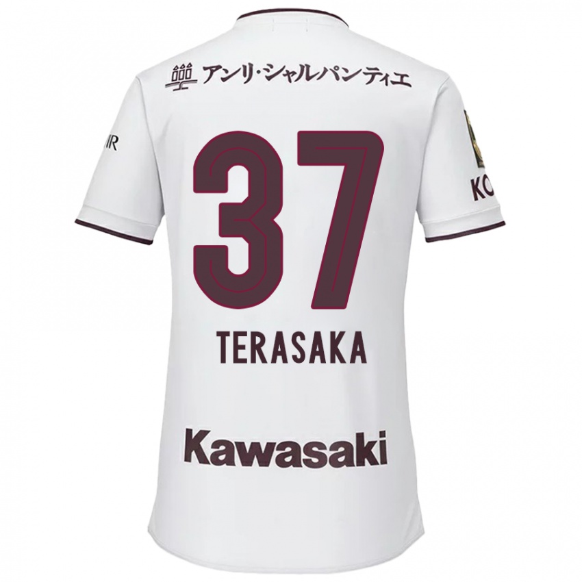 Hombre Camiseta Shogo Terasaka #37 Blanco Rojo 2ª Equipación 2024/25 La Camisa Chile