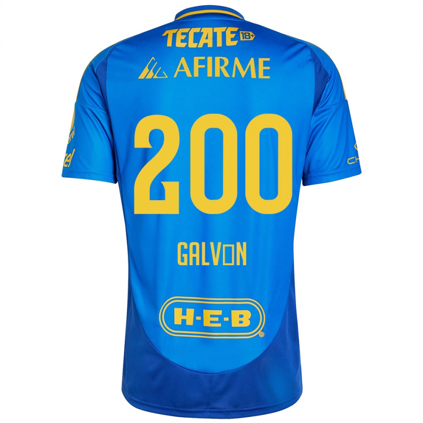 Hombre Camiseta Isaias Galván #200 Azul Amarillo 2ª Equipación 2024/25 La Camisa Chile