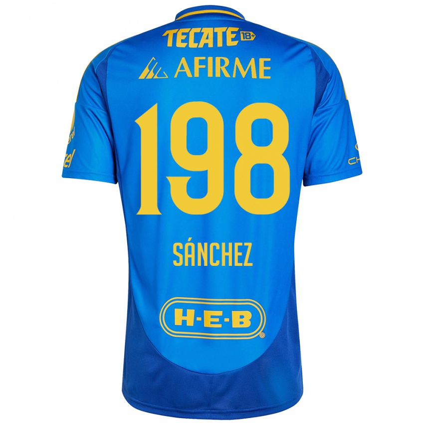 Hombre Camiseta Diego Sánchez #198 Azul Amarillo 2ª Equipación 2024/25 La Camisa Chile