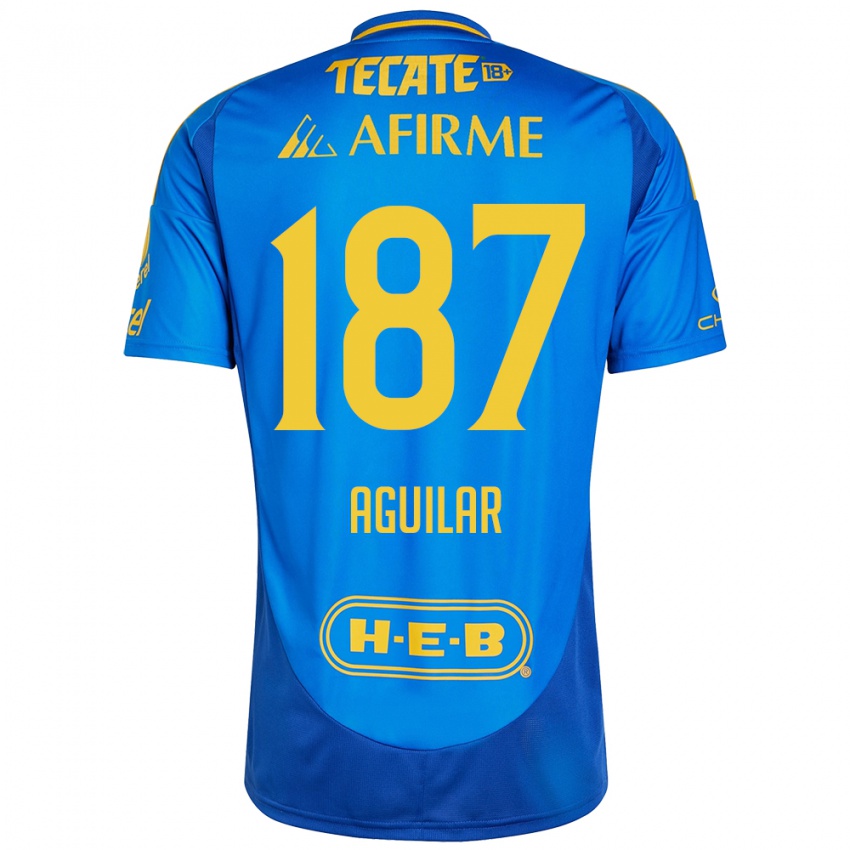 Hombre Camiseta Manuel Aguilar #187 Azul Amarillo 2ª Equipación 2024/25 La Camisa Chile