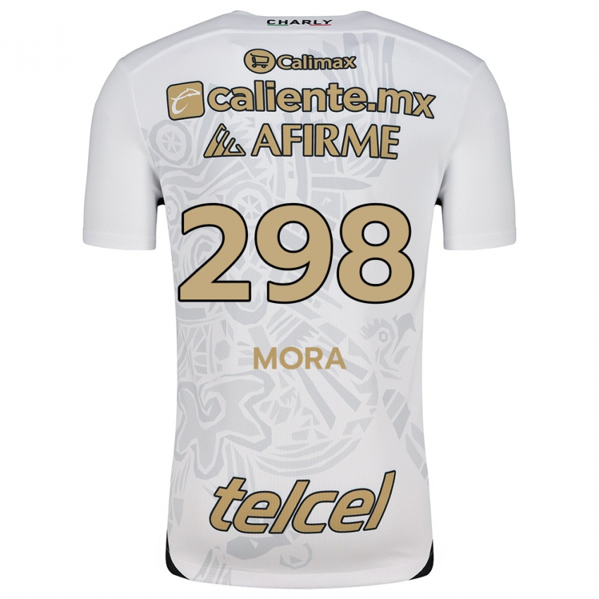 Hombre Camiseta Gilberto Mora #298 Blanco Negro 2ª Equipación 2024/25 La Camisa Chile