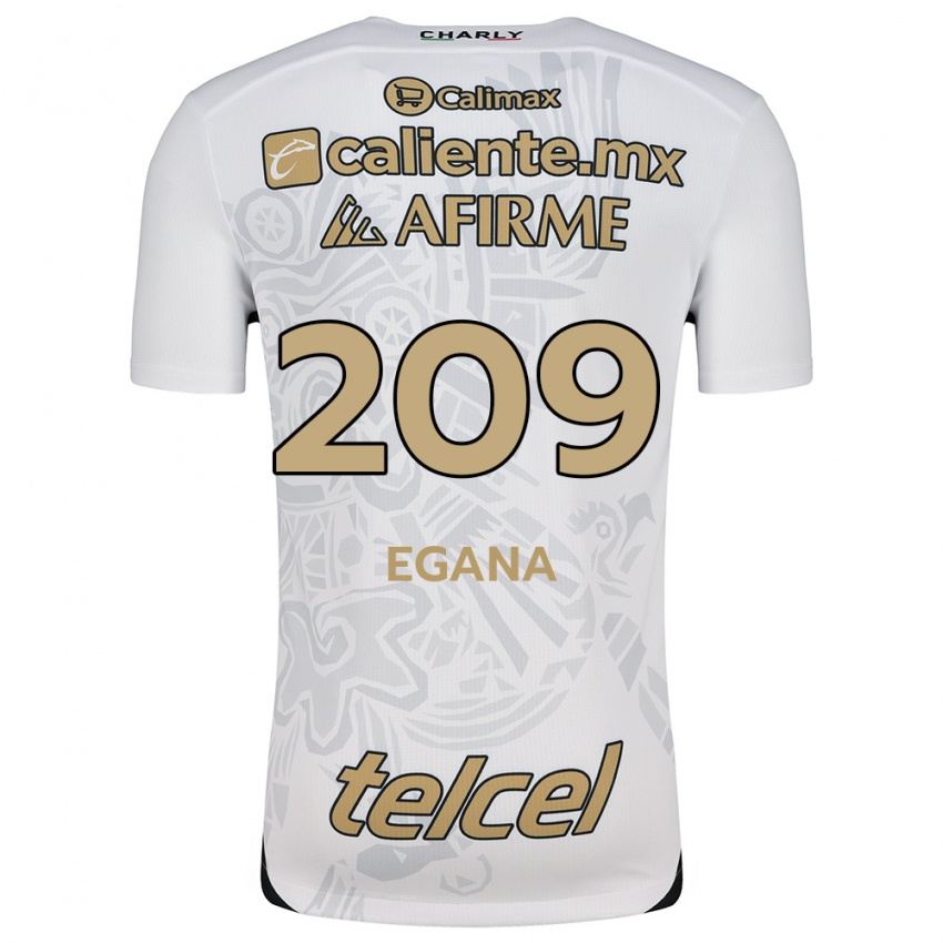 Hombre Camiseta Arath Egaña #209 Blanco Negro 2ª Equipación 2024/25 La Camisa Chile