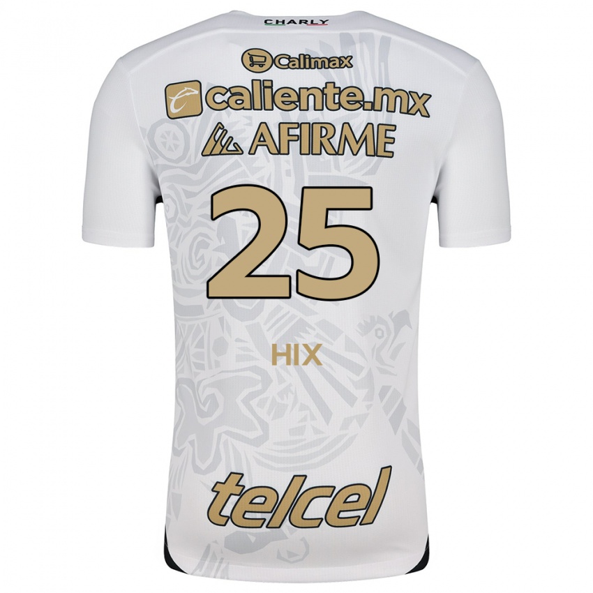 Hombre Camiseta Angelina Hix #25 Blanco Negro 2ª Equipación 2024/25 La Camisa Chile