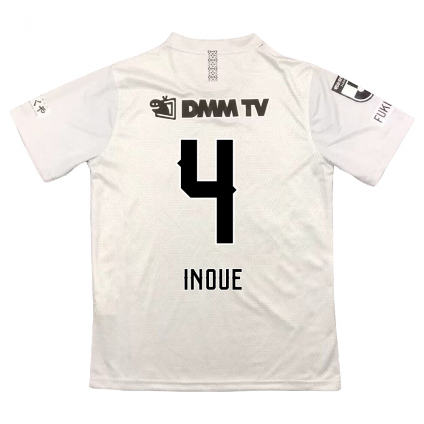 Hombre Camiseta Seiya Inoue #4 Gris Negro 2ª Equipación 2024/25 La Camisa Chile