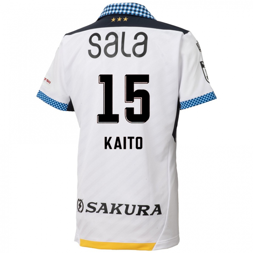 Hombre Camiseta Kaito Suzuki #15 Blanco Negro 2ª Equipación 2024/25 La Camisa Chile