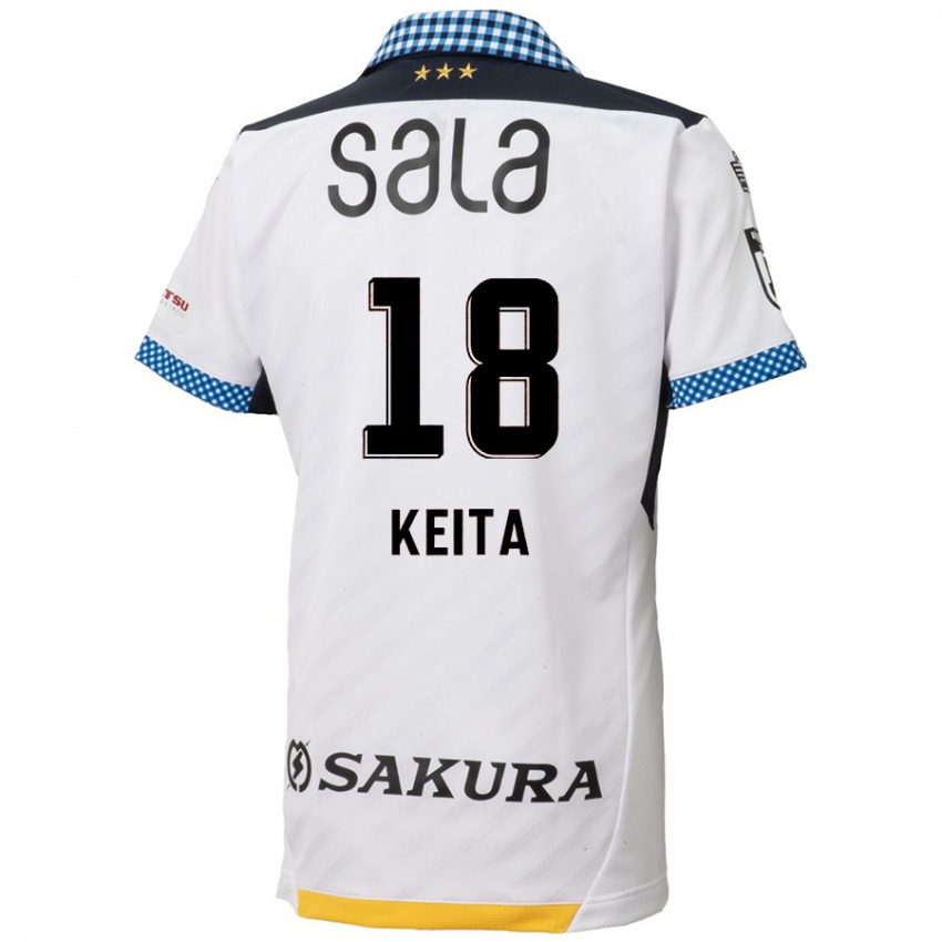 Hombre Camiseta Keita Takahata #18 Blanco Negro 2ª Equipación 2024/25 La Camisa Chile