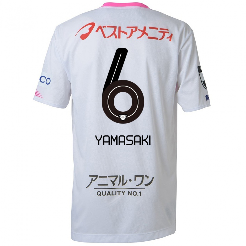 Hombre Camiseta Haruki Yamasaki #6 Blanco Azul Rosa 2ª Equipación 2024/25 La Camisa Chile