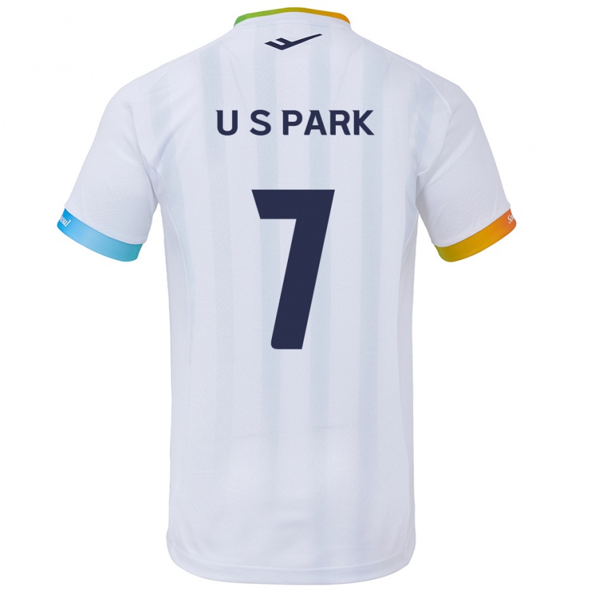 Hombre Camiseta Sun-Uk Park #7 Blanco Azul 2ª Equipación 2024/25 La Camisa Chile