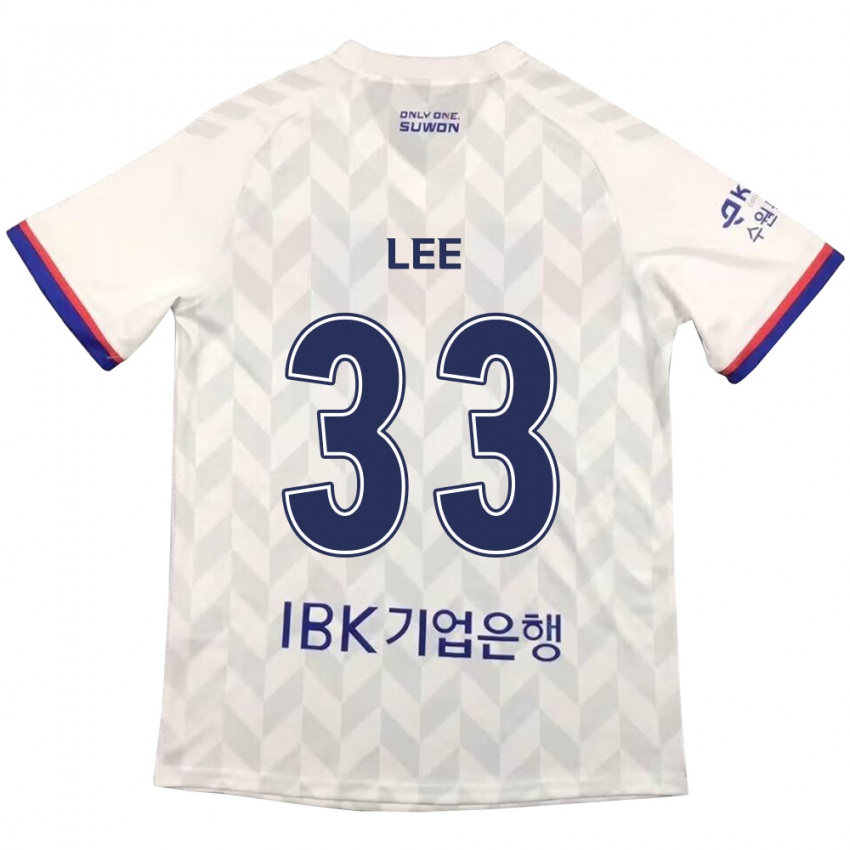 Hombre Camiseta Joseph Lee #33 Blanco Azul 2ª Equipación 2024/25 La Camisa Chile