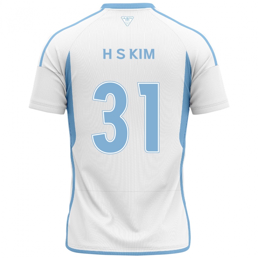 Hombre Camiseta Se-Hyoung Kim #31 Blanco Azul 2ª Equipación 2024/25 La Camisa Chile