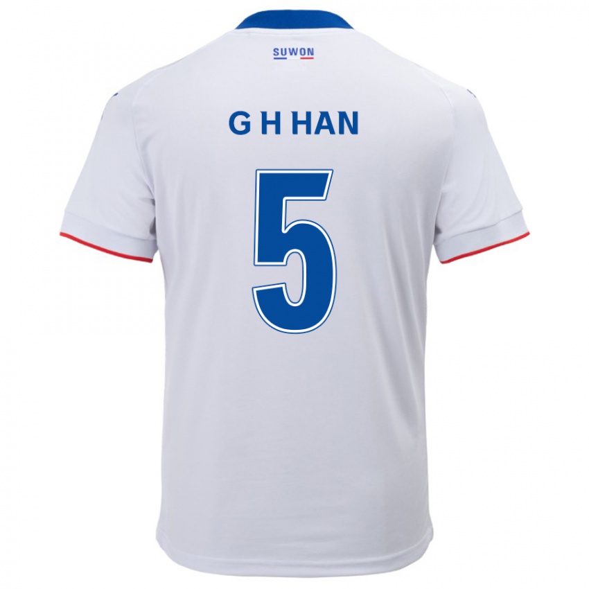 Hombre Camiseta Ho-Gang Han #5 Blanco Azul 2ª Equipación 2024/25 La Camisa Chile