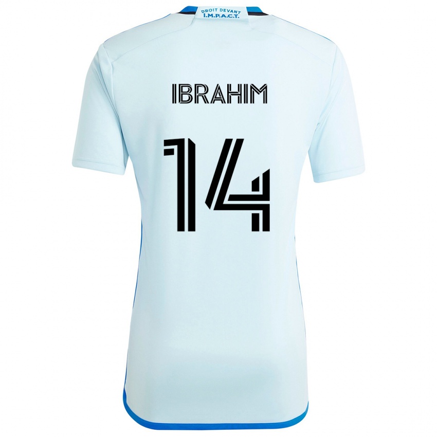 Hombre Camiseta Sunusi Ibrahim #14 Azul Hielo 2ª Equipación 2024/25 La Camisa Chile