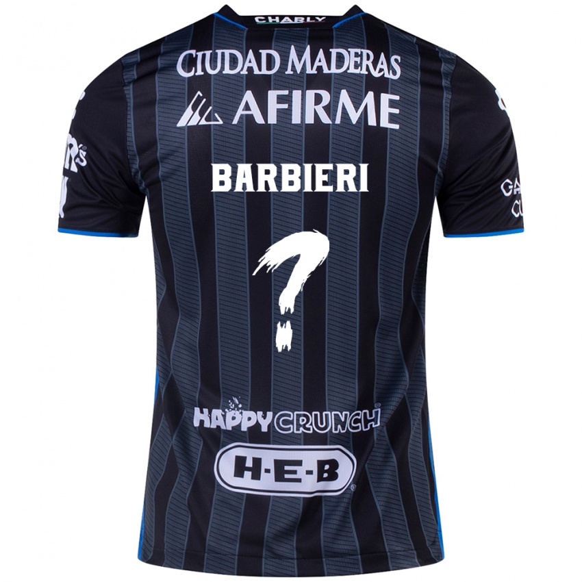 Hombre Camiseta Miguel Barbieri #0 Blanco Negro 2ª Equipación 2024/25 La Camisa Chile