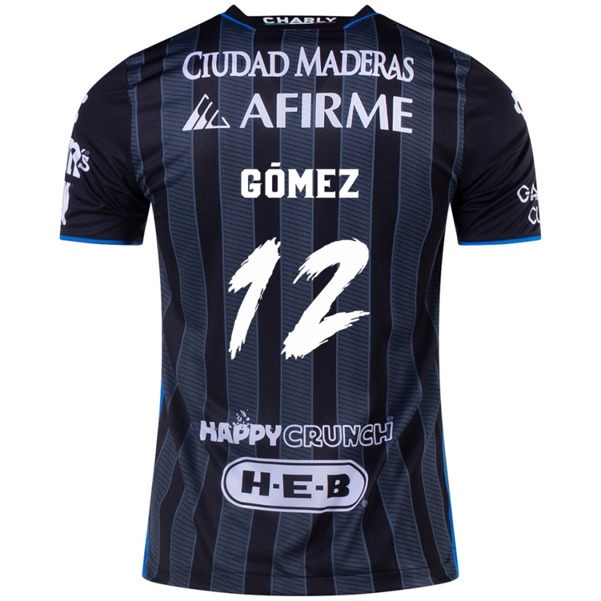 Hombre Camiseta Jaime Gómez #12 Blanco Negro 2ª Equipación 2024/25 La Camisa Chile