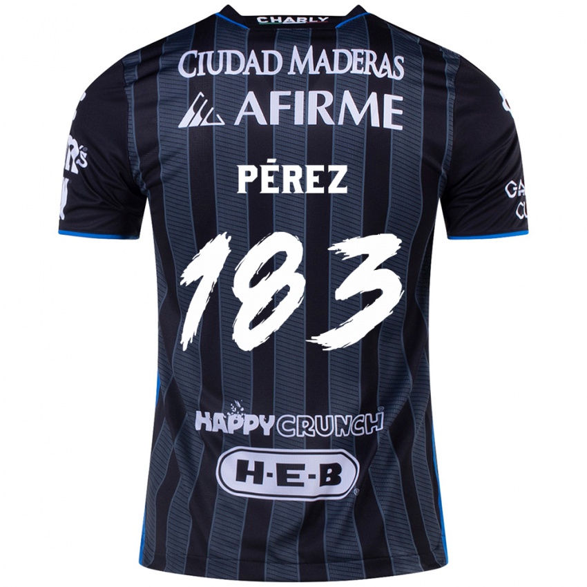 Hombre Camiseta Aldahir Pérez #183 Blanco Negro 2ª Equipación 2024/25 La Camisa Chile