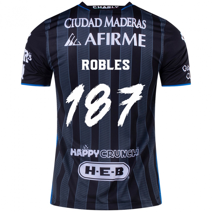 Hombre Camiseta Juan Robles #187 Blanco Negro 2ª Equipación 2024/25 La Camisa Chile