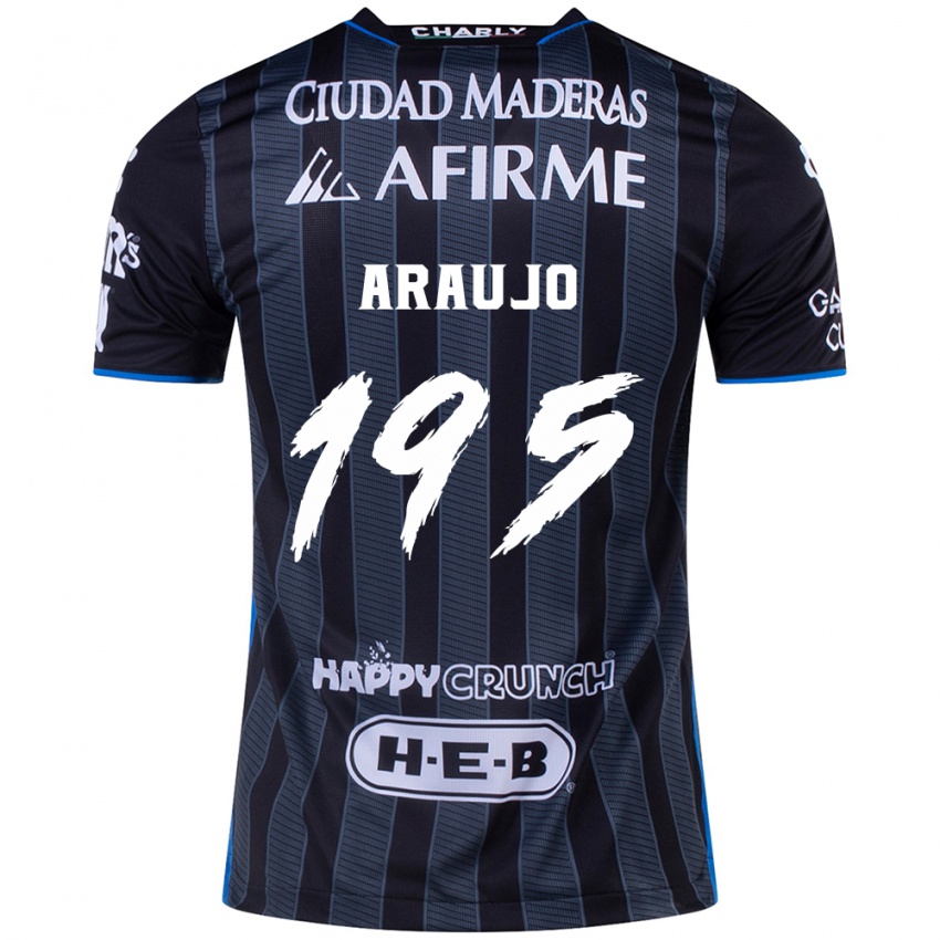 Hombre Camiseta Diego Araujo #195 Blanco Negro 2ª Equipación 2024/25 La Camisa Chile