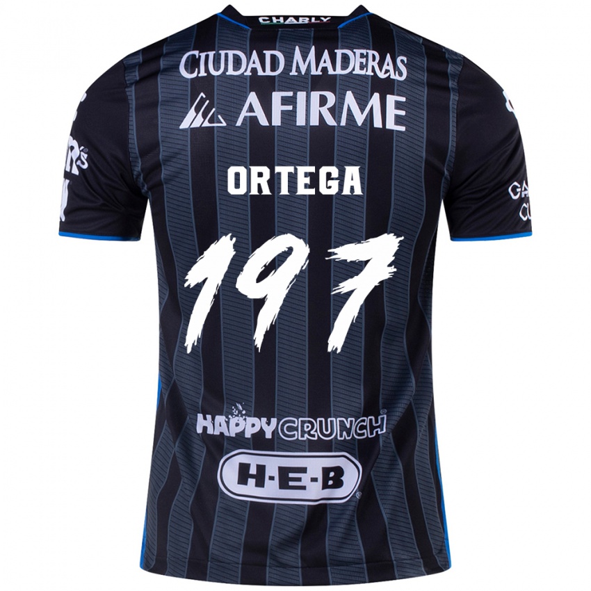 Hombre Camiseta Javier Ortega #197 Blanco Negro 2ª Equipación 2024/25 La Camisa Chile