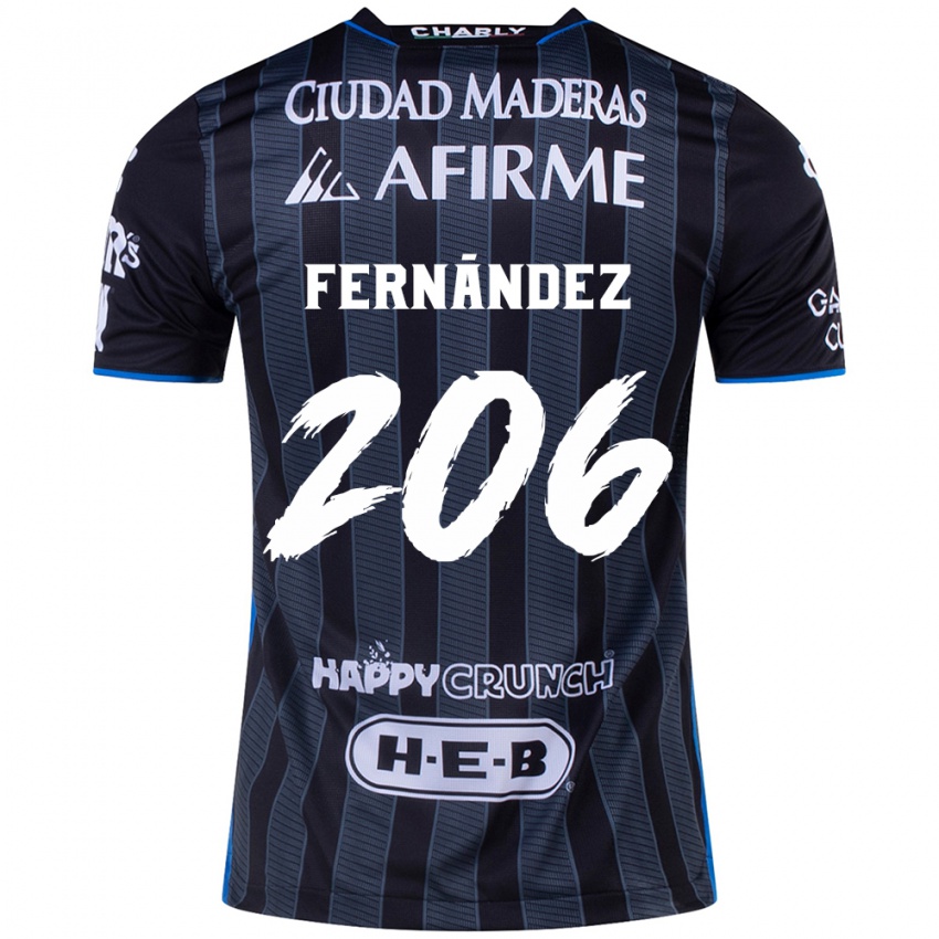 Hombre Camiseta Erik Fernández #206 Blanco Negro 2ª Equipación 2024/25 La Camisa Chile