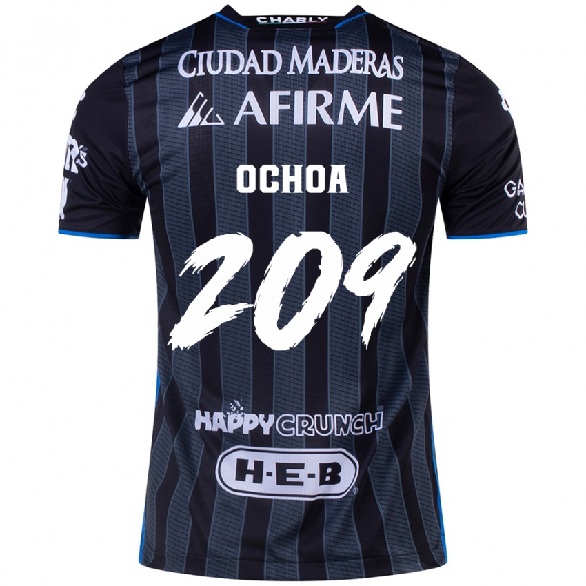 Hombre Camiseta José Ochoa #209 Blanco Negro 2ª Equipación 2024/25 La Camisa Chile