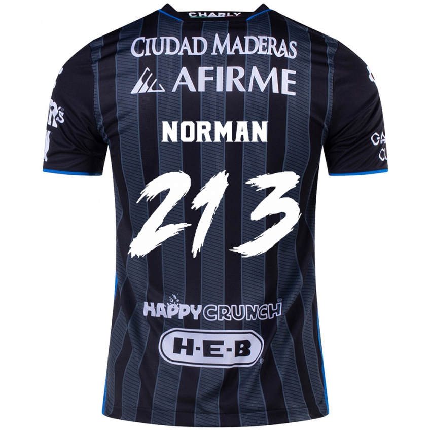 Hombre Camiseta Humberto Norman #213 Blanco Negro 2ª Equipación 2024/25 La Camisa Chile