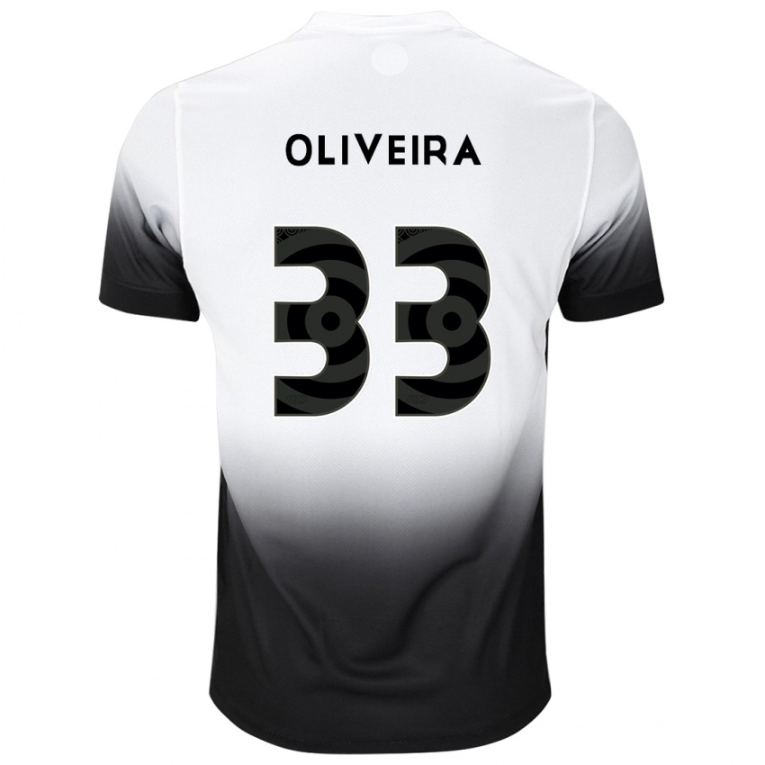 Mujer Camiseta Ruan Oliveira #33 Blanco Negro 1ª Equipación 2024/25 La Camisa Chile