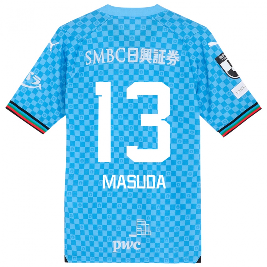 Mujer Camiseta Hinata Masuda #13 Azul Celeste 1ª Equipación 2024/25 La Camisa Chile