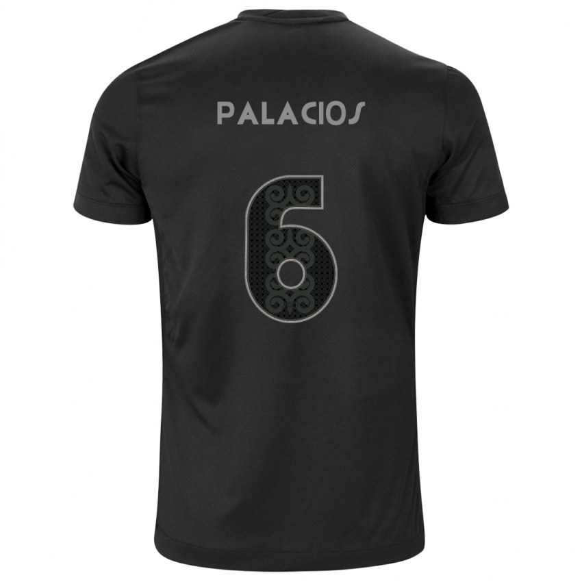 Mujer Camiseta Diego Palacios #6 Negro 2ª Equipación 2024/25 La Camisa Chile