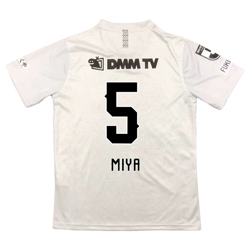 Mujer Camiseta Daiki Miya #5 Gris Negro 2ª Equipación 2024/25 La Camisa Chile