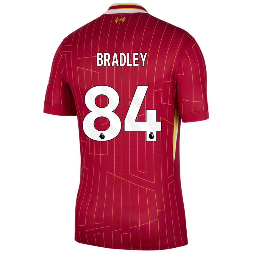 Niño Camiseta Conor Bradley #84 Rojo Amarillo Blanco 1ª Equipación 2024/25 La Camisa Chile