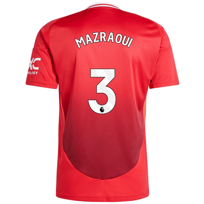 Niño Camiseta Noussair Mazraoui #3 Rojo Brillante 1ª Equipación 2024/25 La Camisa Chile