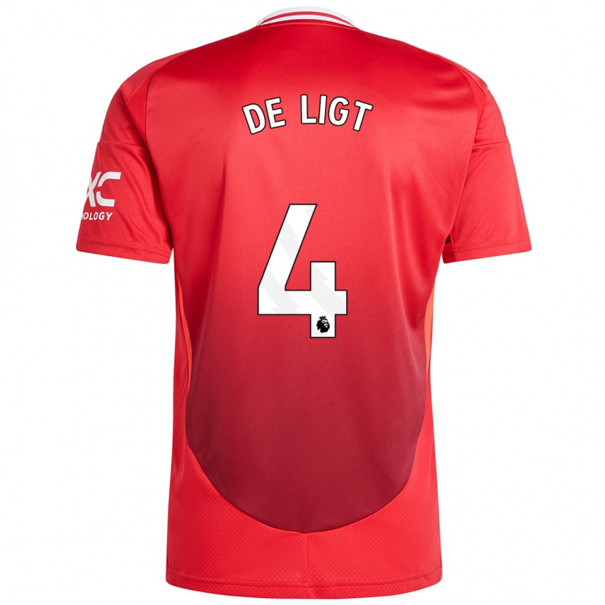 Niño Camiseta Matthijs De Ligt #4 Rojo Brillante 1ª Equipación 2024/25 La Camisa Chile