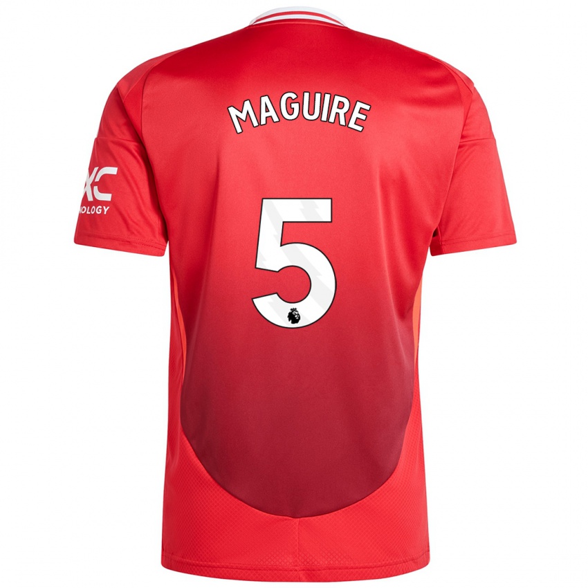 Niño Camiseta Harry Maguire #5 Rojo Brillante 1ª Equipación 2024/25 La Camisa Chile