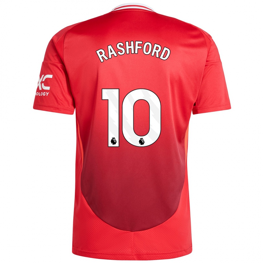 Niño Camiseta Marcus Rashford #10 Rojo Brillante 1ª Equipación 2024/25 La Camisa Chile