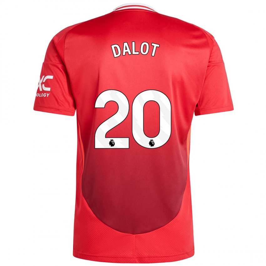 Niño Camiseta Diogo Dalot #20 Rojo Brillante 1ª Equipación 2024/25 La Camisa Chile